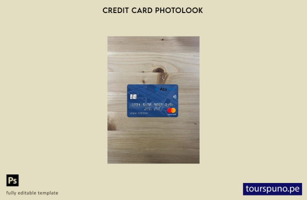 listo para imprimir plantilla frontal de aspecto fotográfico de mastercard del 8